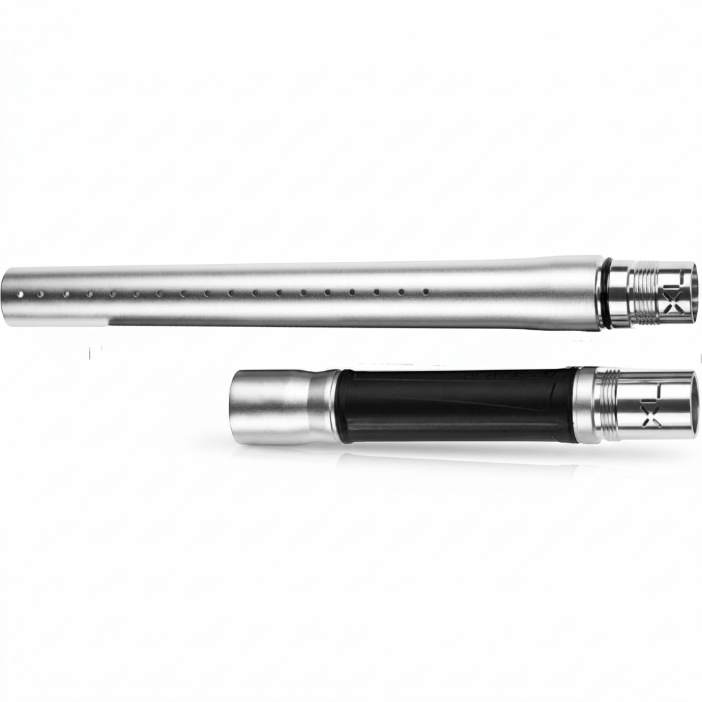 id-paintball GOG Freak XL Junior Laufset in Silber Matt mit zweiteiligem Design und AutoCocker-Gewinde