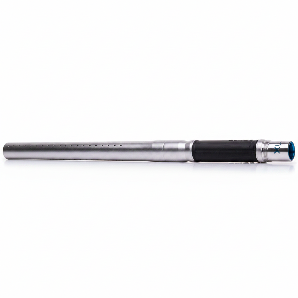 id-paintball GOG Freak XL Junior Paintball-Laufset in Silber Matt mit AutoCocker-Gewinde und 8-Zoll-Insert