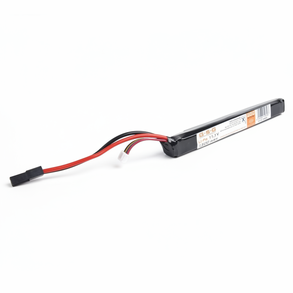id-paintball GSG Li-Po Akku 11,1V 1200mAh mit Tamiya-Anschluss für Airsoft-AEGs in kompakter, flacher Bauform