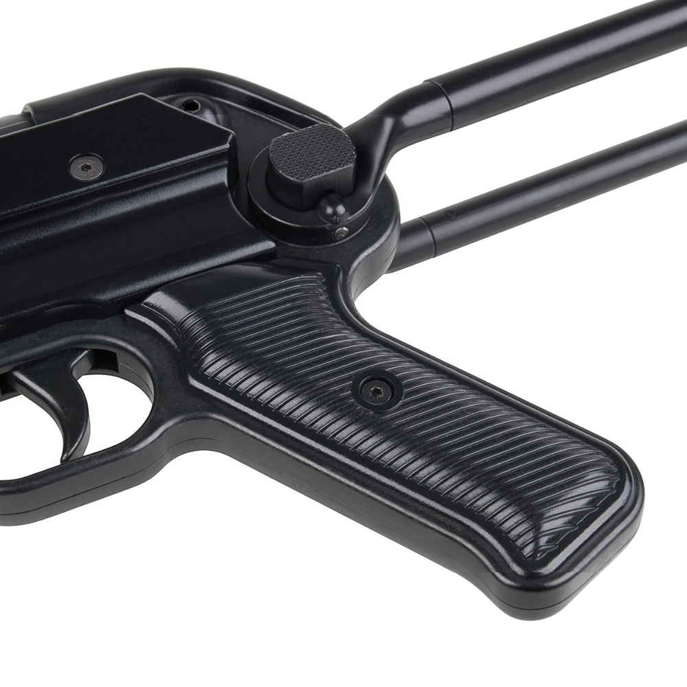 id-paintball GSG MP40 Schreckschusswaffe in Schwarz mit klappbarer Schulterstütze und strukturiertem Griffstück
