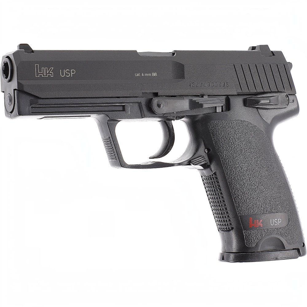 id-paintball Heckler & Koch USP Airsoft Pistole in Schwarz mit Federdruckantrieb und 6 mm Kaliber