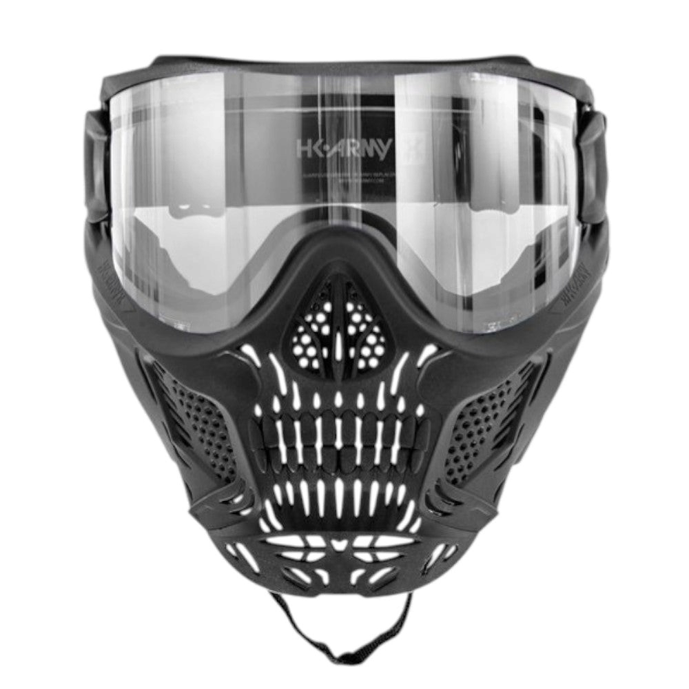 id-paintball HK Army HSTL Skull Paintball Maske in Schwarz mit verspiegeltem Thermalglas und Totenkopf-Design