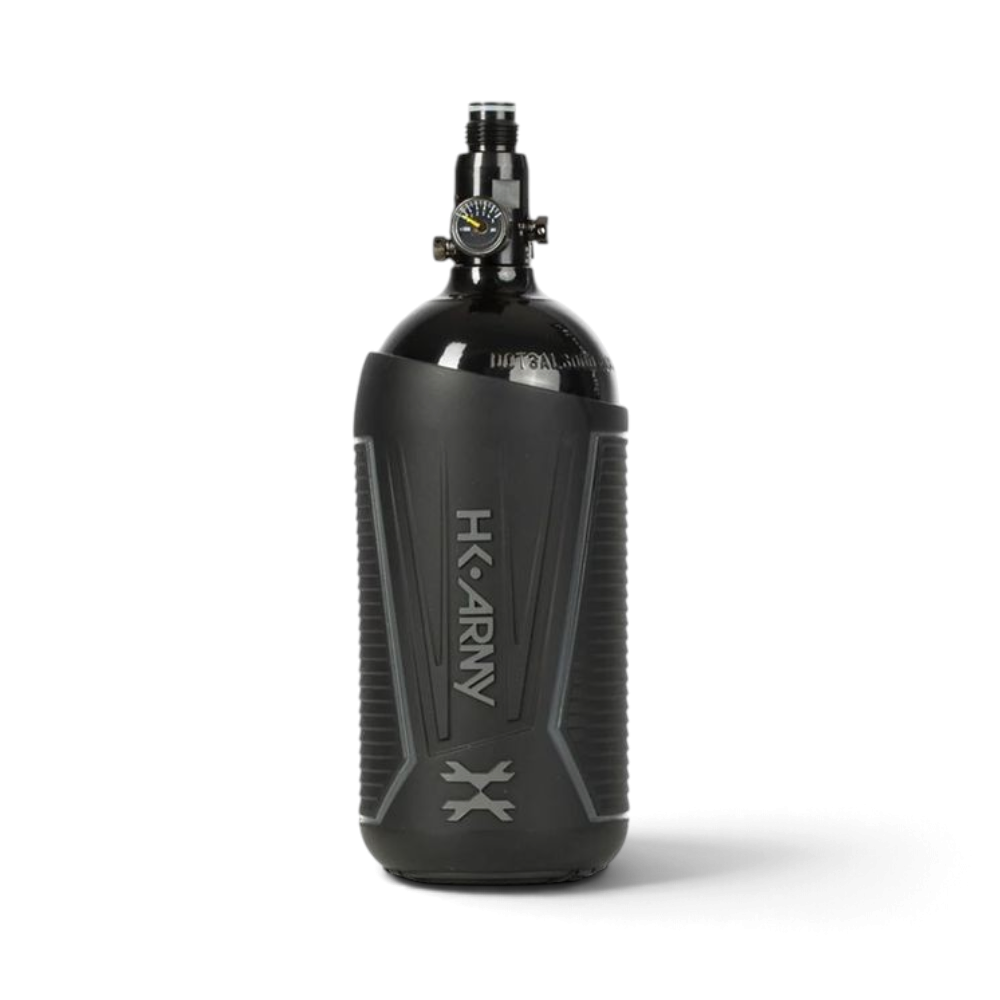 id-paintball HK Army Vice Tank Grip in Schwarz und Grau für 0,8 Liter HP-Systeme aus robustem, griffigem Material