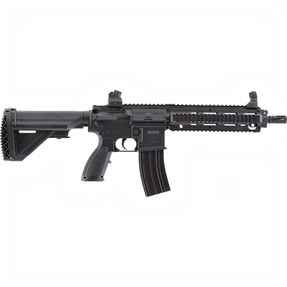 id-paintball Heckler & Koch HK416 D Airsoft AEG in Schwarz mit Picatinny-Schiene, Aluminiumlauf und verstellbarem Schaft