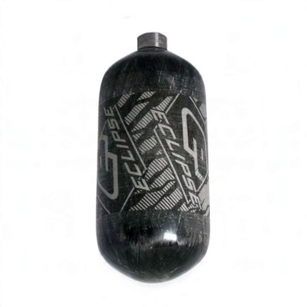 id-paintball HP Flasche 300 Bar 1,1l E.LITE mit schwarzer Carbon-Optik und Planet Eclipse Logo