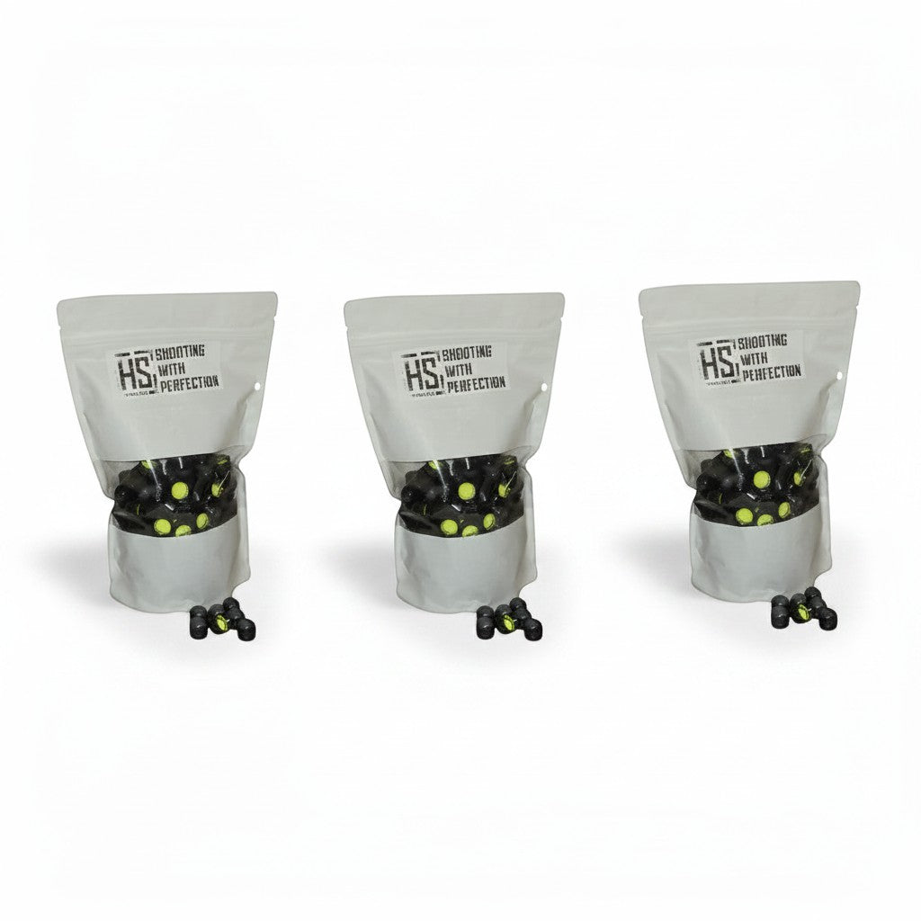 id-paintball HS Projectiles Paintballs in drei Beuteln mit schwarz-gelbem Design für MagFed Markierer