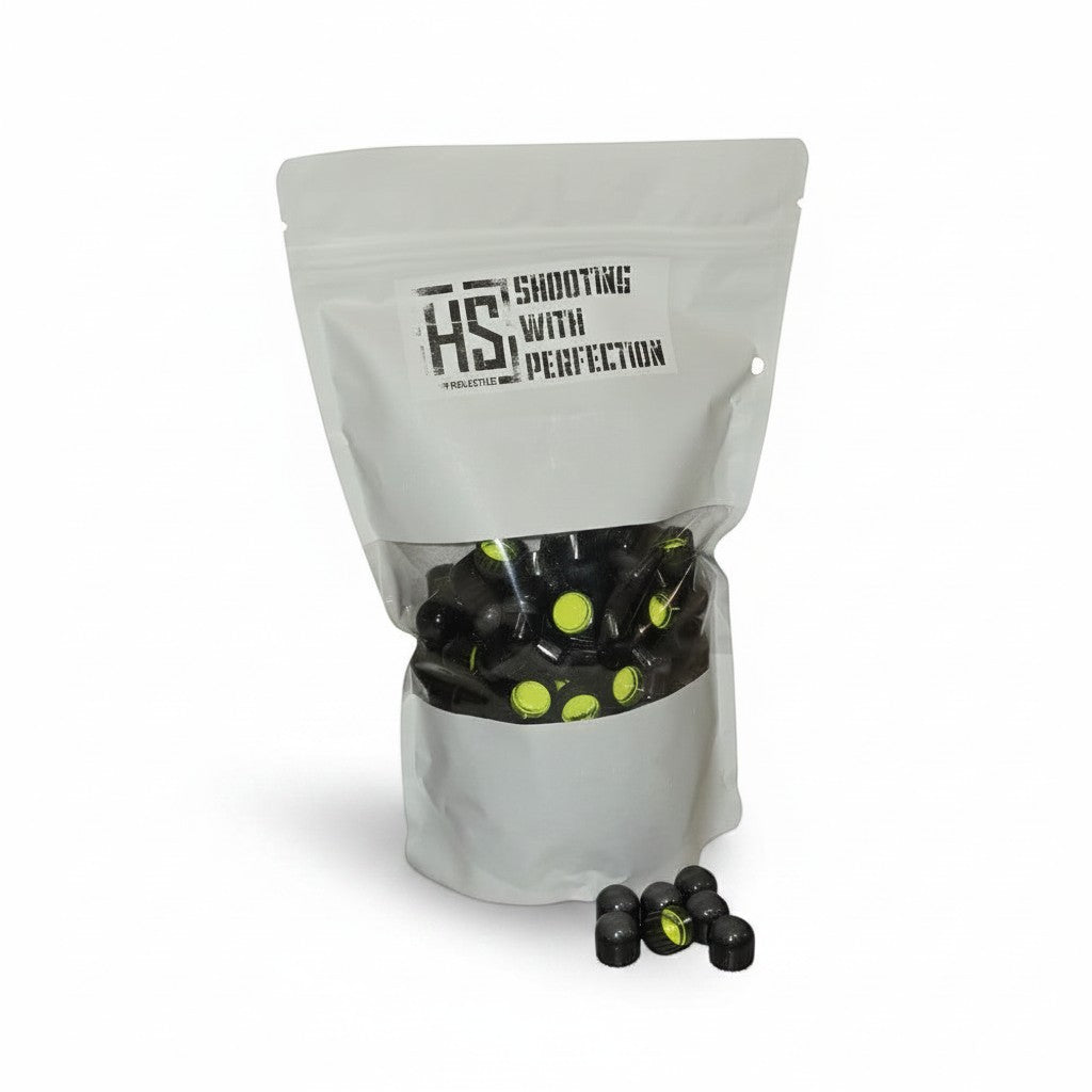 id-paintball HS Projectiles Paintballs in Schwarz und Gelb, 200er Packung für MagFed Markierer