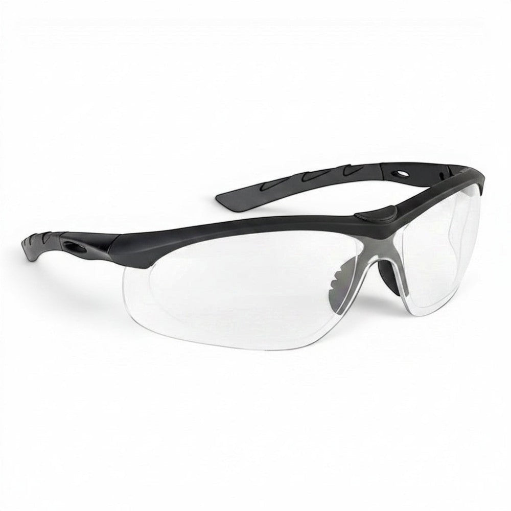 id-paintball Swiss Eye Lancer Schutzbrille mit schwarzem Rahmen und klaren, splitterfreien Polycarbonatgläsern
