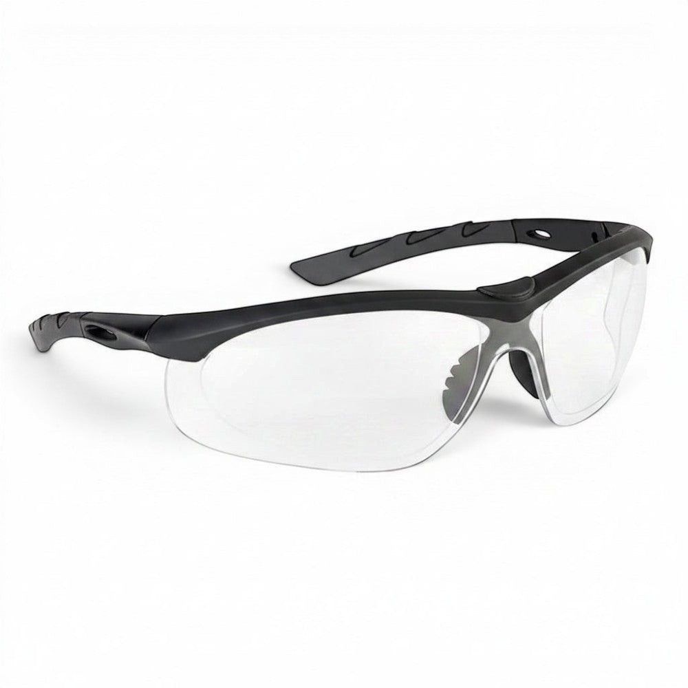 id-paintball Swiss Eye Lancer Schutzbrille mit schwarzem Rahmen und klaren, splitterfreien Polycarbonatgläsern