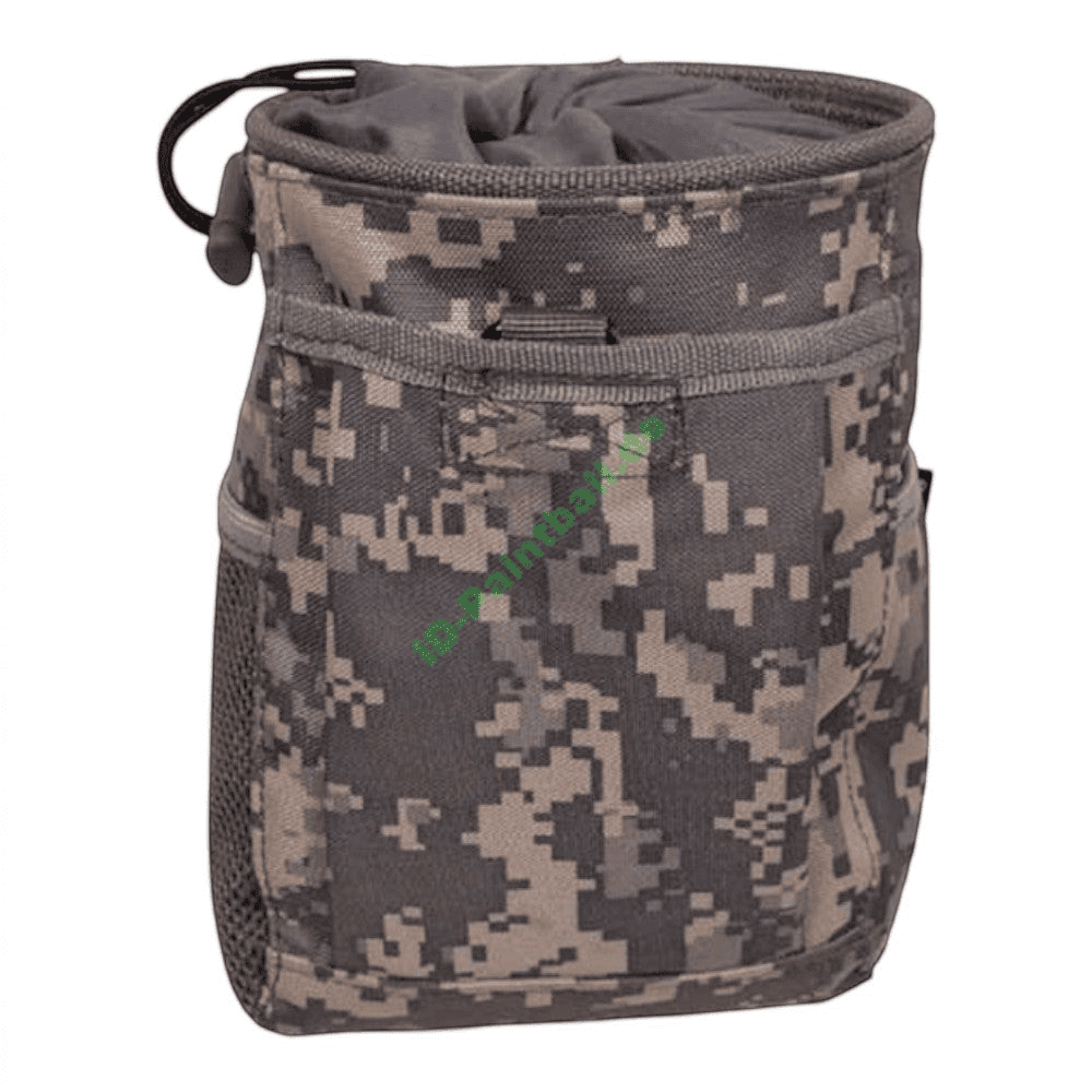 id-paintball Magazintasche XL MOLLE in digitalem Tarnmuster aus robustem Polyester mit Schneeschürze und Kordelzug