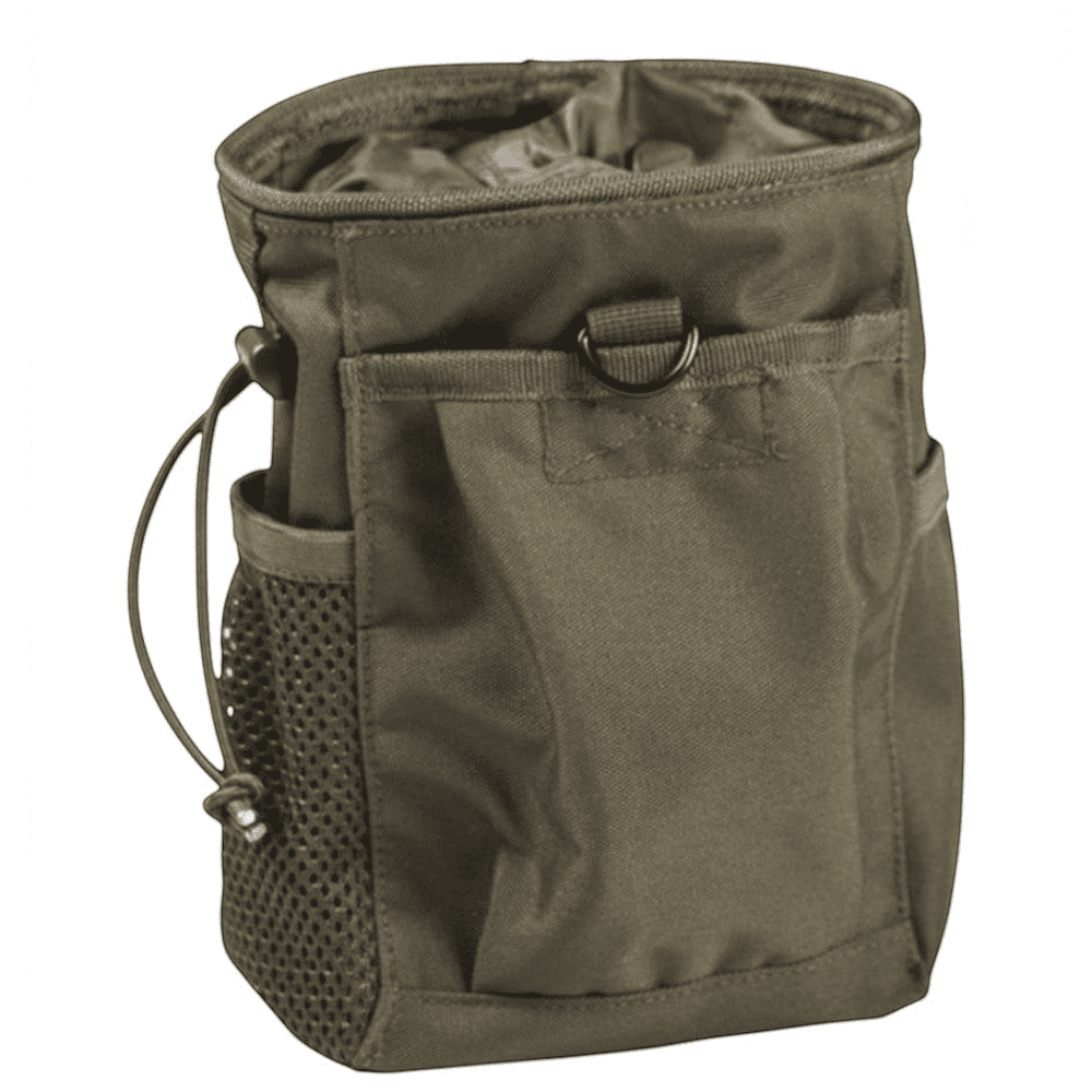 id-paintball Magazintasche XL in Olivgrün aus Polyester mit MOLLE-System, Schneeschürze und seitlichen Netztaschen.