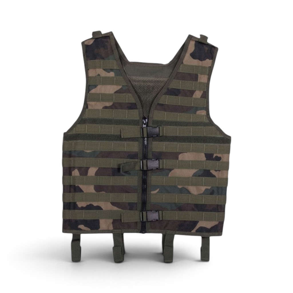 id-paintball MFH Molle Light Taktikweste in Woodland Camo mit modularen Gurtschlaufen und verstellbaren Schnallen