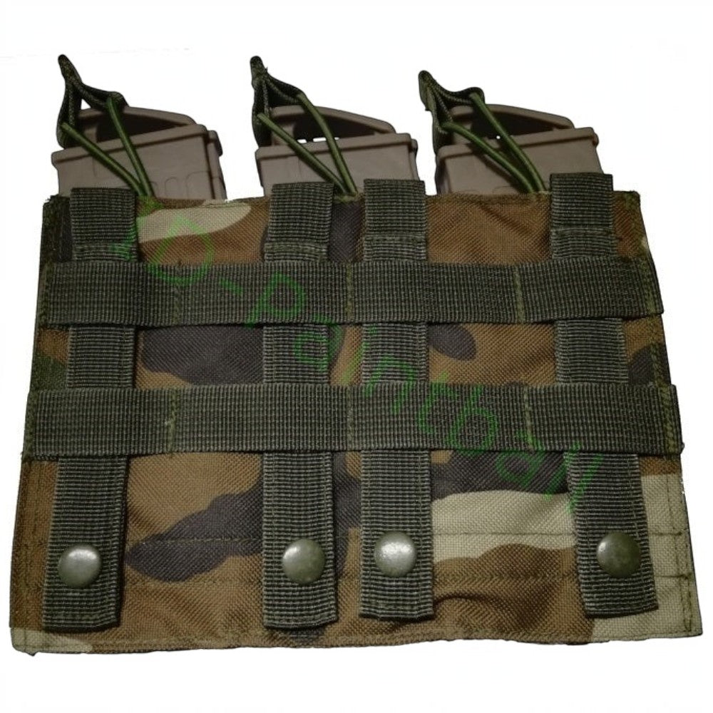 id-paintball 3-fach Molle Magazintasche in Camouflage mit elastischen Kordelzügen für Paintball-Magazine