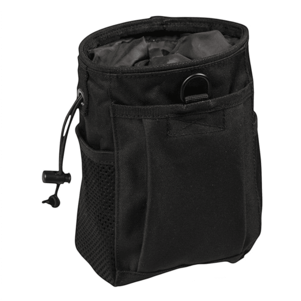 id-paintball MOLLE Magazintasche XL aus schwarzem Polyester mit Schneeschürze, Kordelzug und praktischen Außenfächern