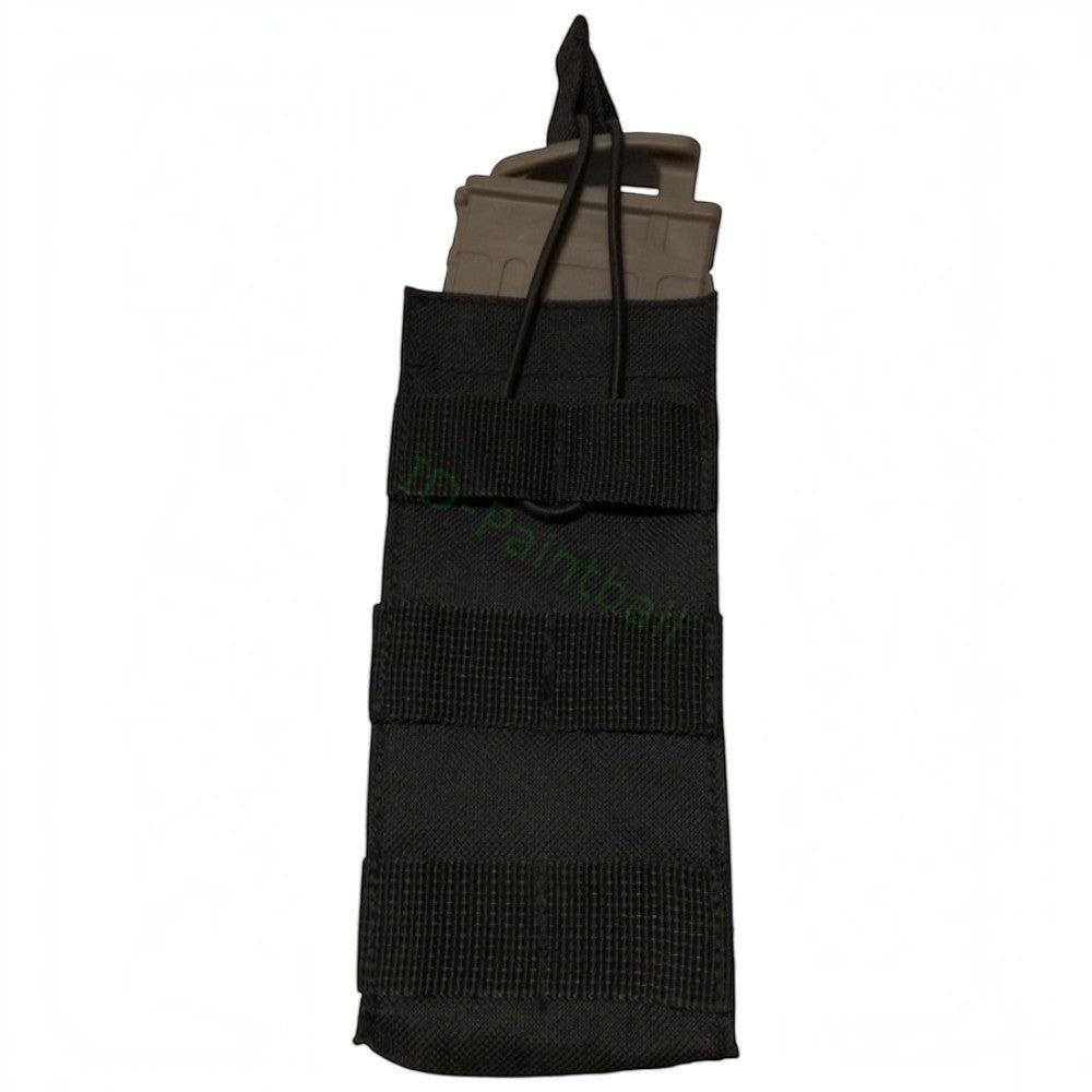id-paintball Molle Magazintasche in Schwarz mit elastischem Kordelzug für Paintball-Markierer Magazine