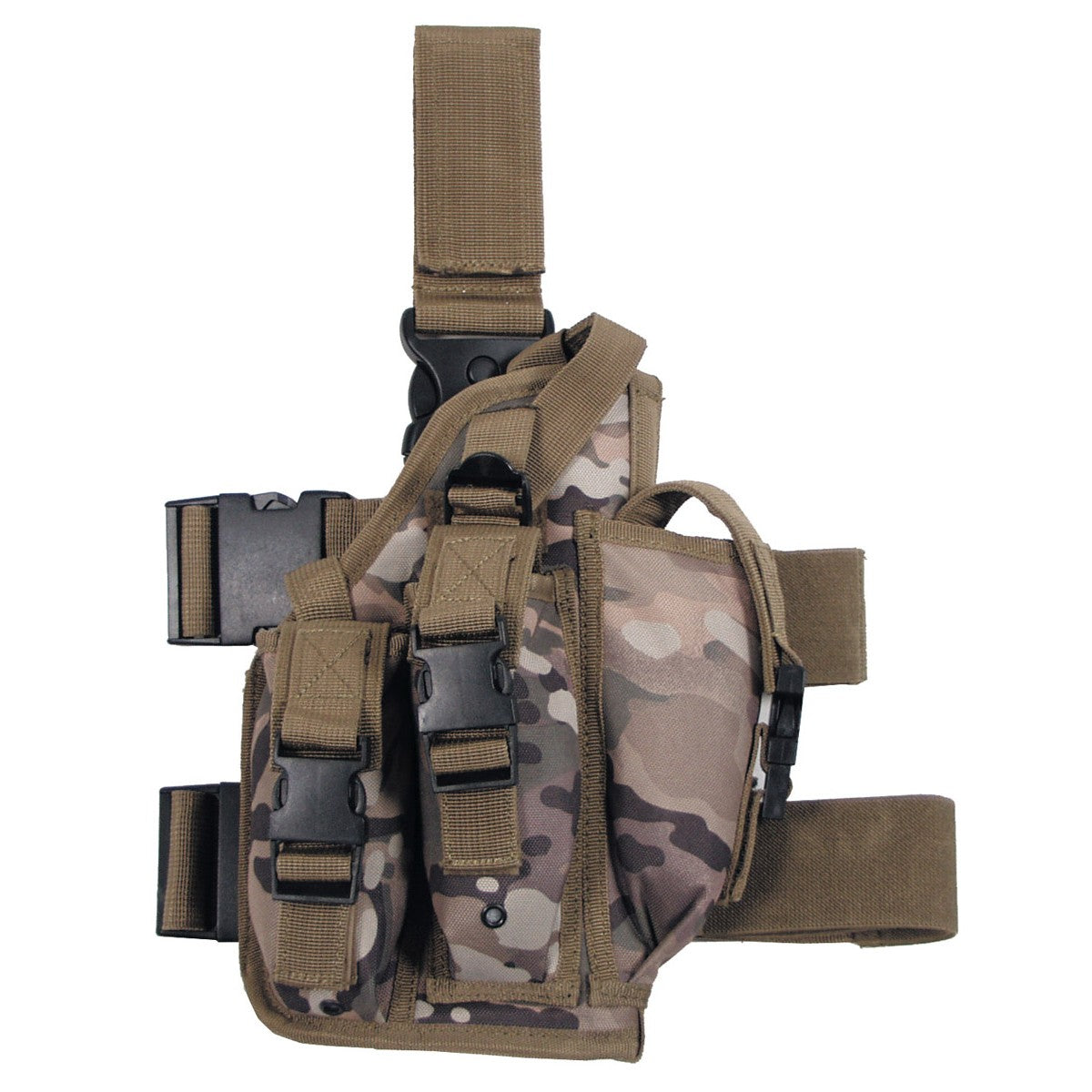 id-paintball Oberschenkelholster in Camouflage aus Polyester mit Magazintasche und verstellbaren Beingurten für Paintball