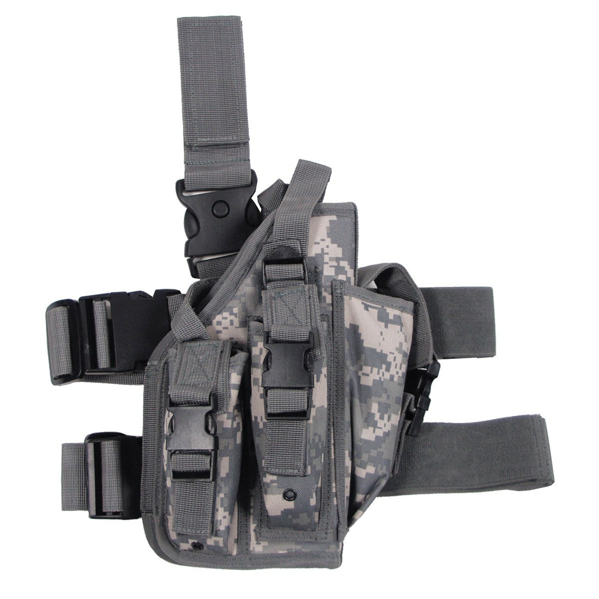 id-paintball Oberschenkelholster in Digital-Camo aus Polyester mit Magazintasche und verstellbaren Beingurten