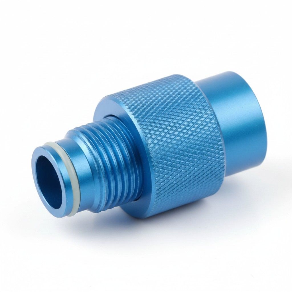 id-paintball ON/OFF Ventil für ASA Adapter aus blauem Aluminium zur einfachen Druckregulierung am Paintball-Markierer