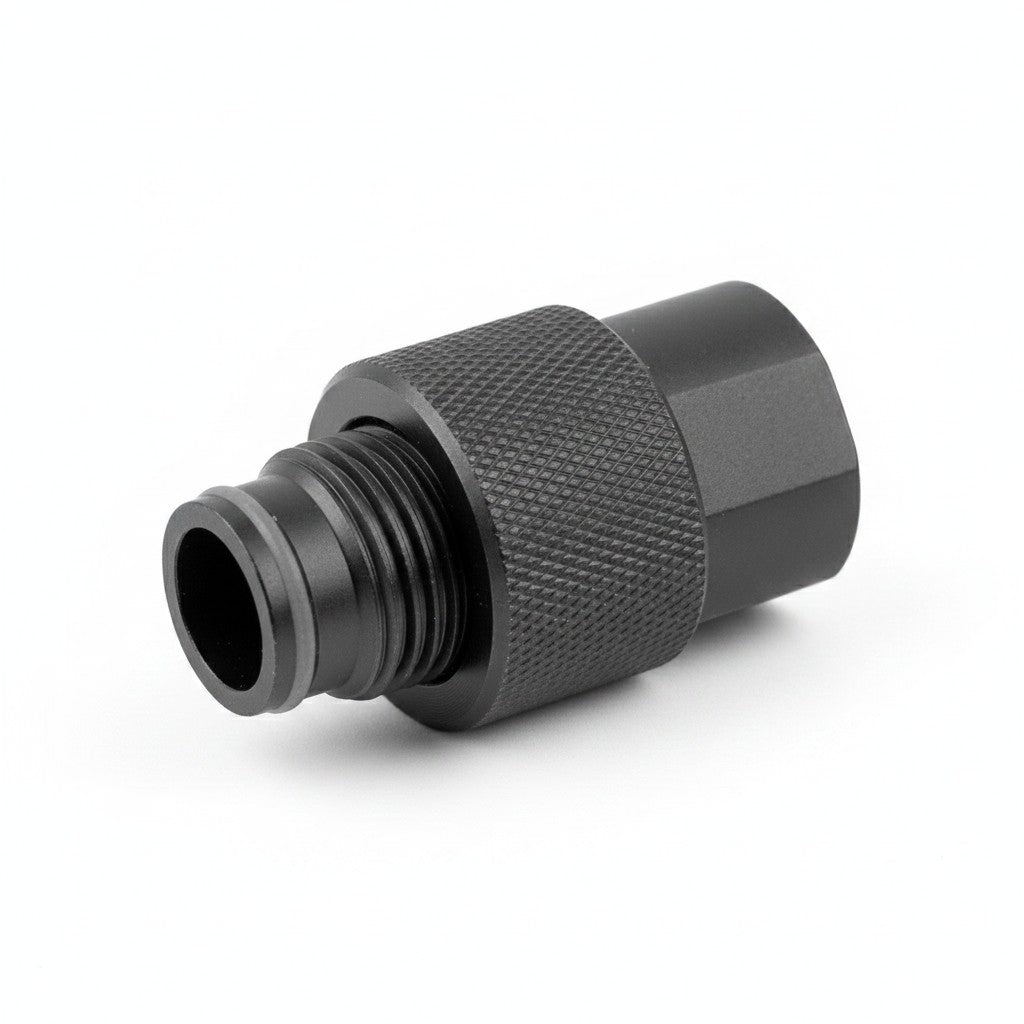 id-paintball ON/OFF Ventil für ASA Adapter aus schwarzem Metall zur einfachen Druckregulierung am Paintball-Markierer