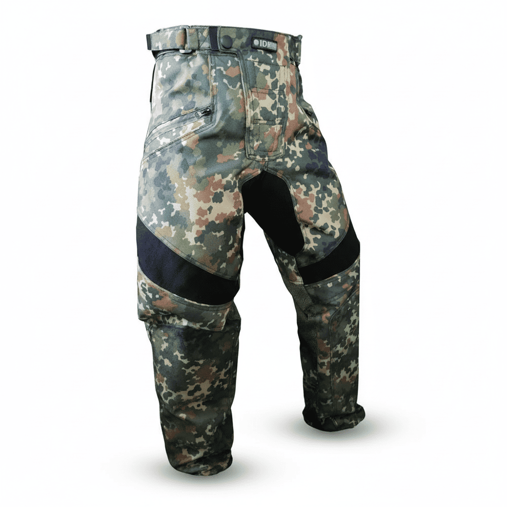 id-paintball Paintball Hose Flecktarn 3.0 mit Kniepolsterung und wasserfesten Reißverschlusstaschen