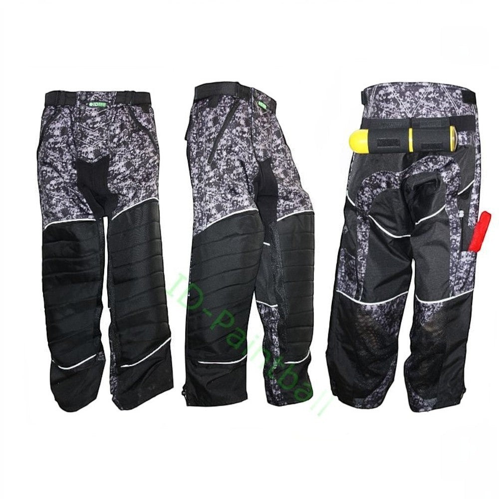 id-paintball Paintball-Hose Skulls in Grau mit Polsterung an Knien und Becken, atmungsaktiv und verstellbar.
