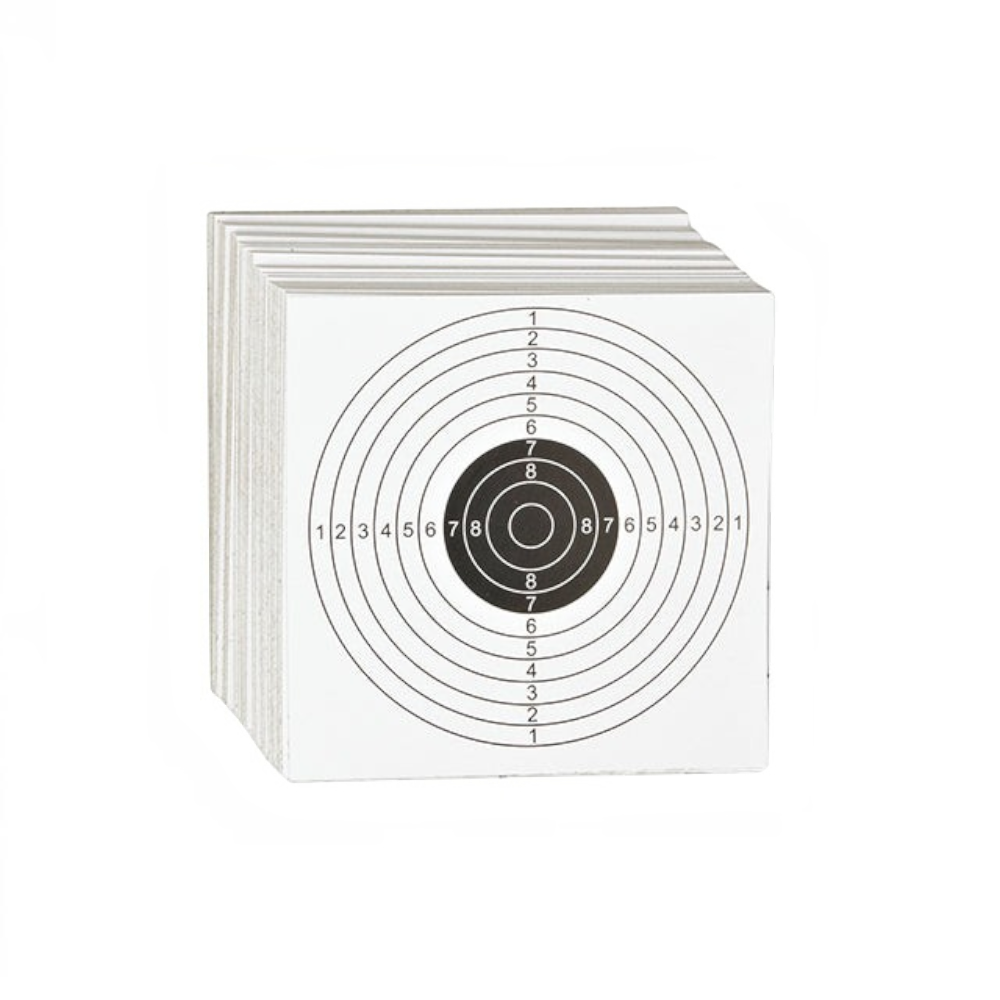 id-paintball ASG Papier-Zielscheiben 14x14 cm mit 10er Ringeinteilung für präzises Schießtraining im 100er Set