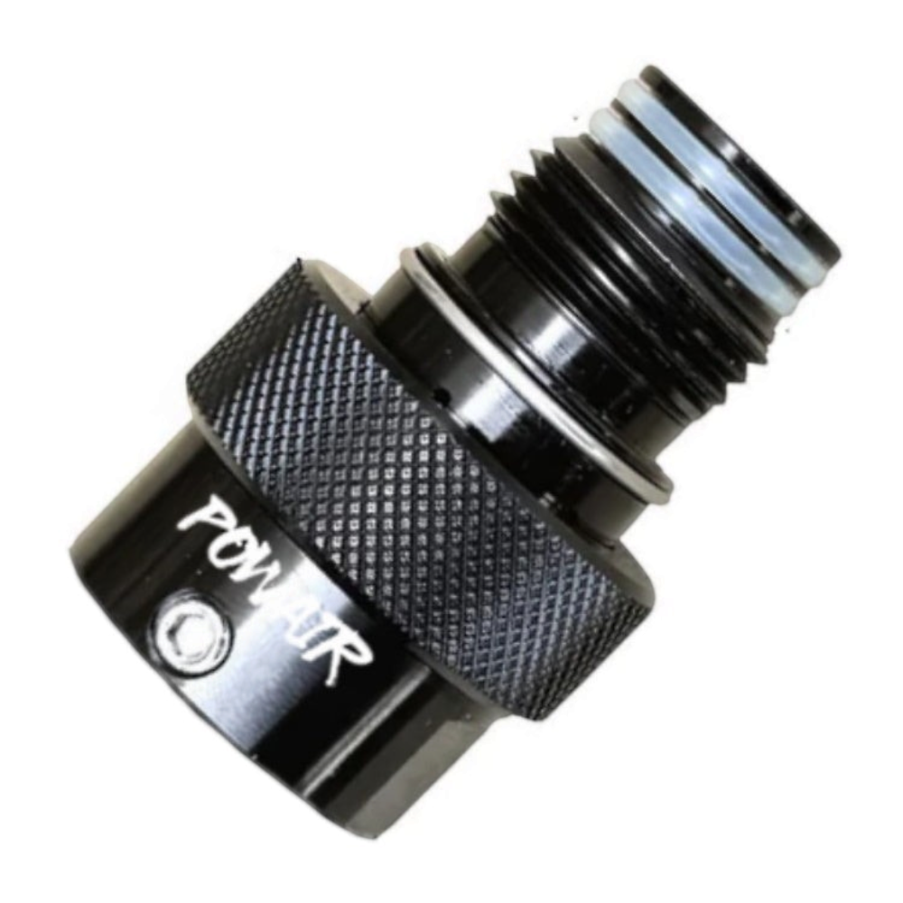 id-paintball PowAir 360 Grad Valve Head Bonnet mit On/Off Ventil in Schwarz für Paintball Regulatoren