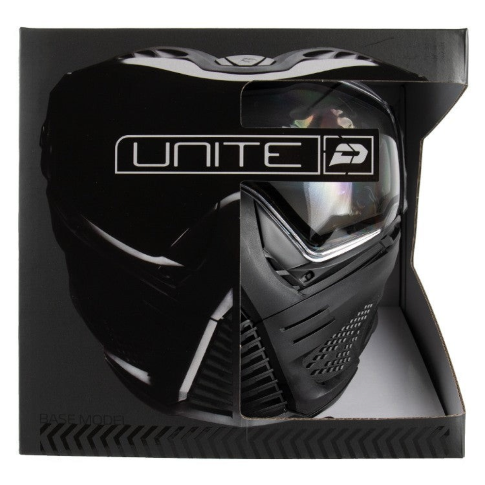 id-paintball Push Unite Basic Paintball Maske in Oliv mit Thermalglas und Belüftungszonen in der Originalverpackung