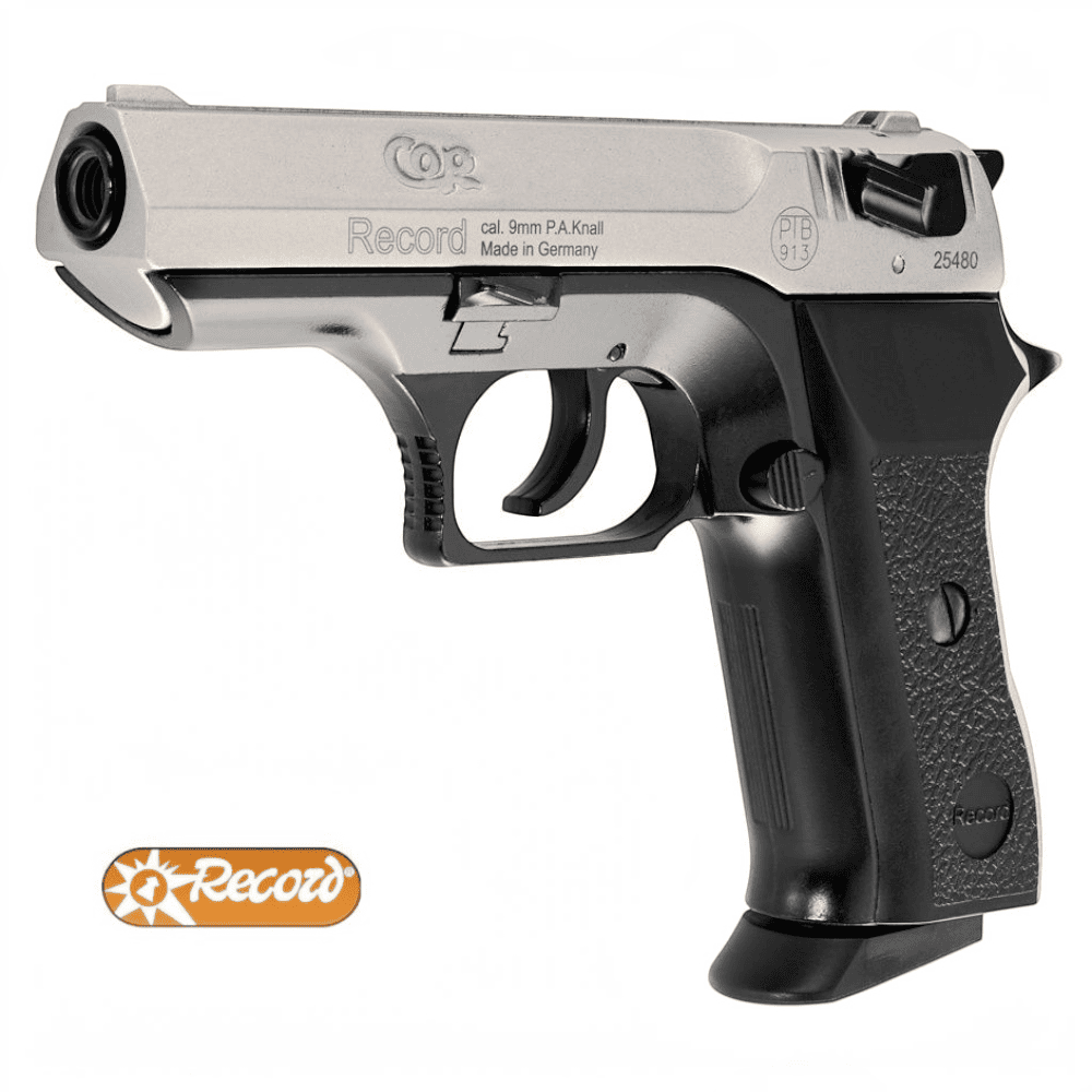 id-paintball Record COP Schreckschusspistole in Bicolor Silber und Brüniert mit 9mm P.A.K. Kaliber