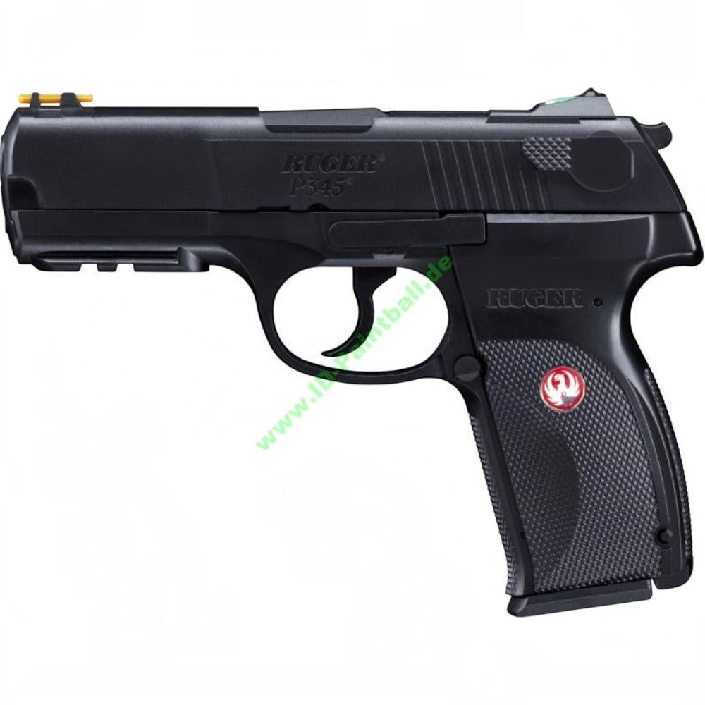 id-paintball Ruger P345 CO2 Airsoftpistole in Schwarz mit 6 mm Kaliber und markantem Ruger-Logo am Griffstück