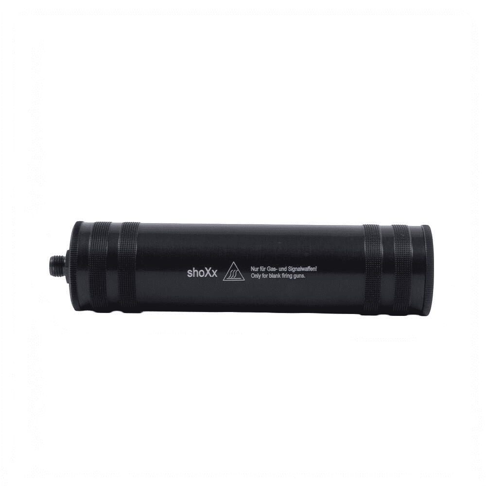 id-paintball shoXx Universal Schalldämpfer für Schreckschusswaffen in Schwarz mit Beschriftung