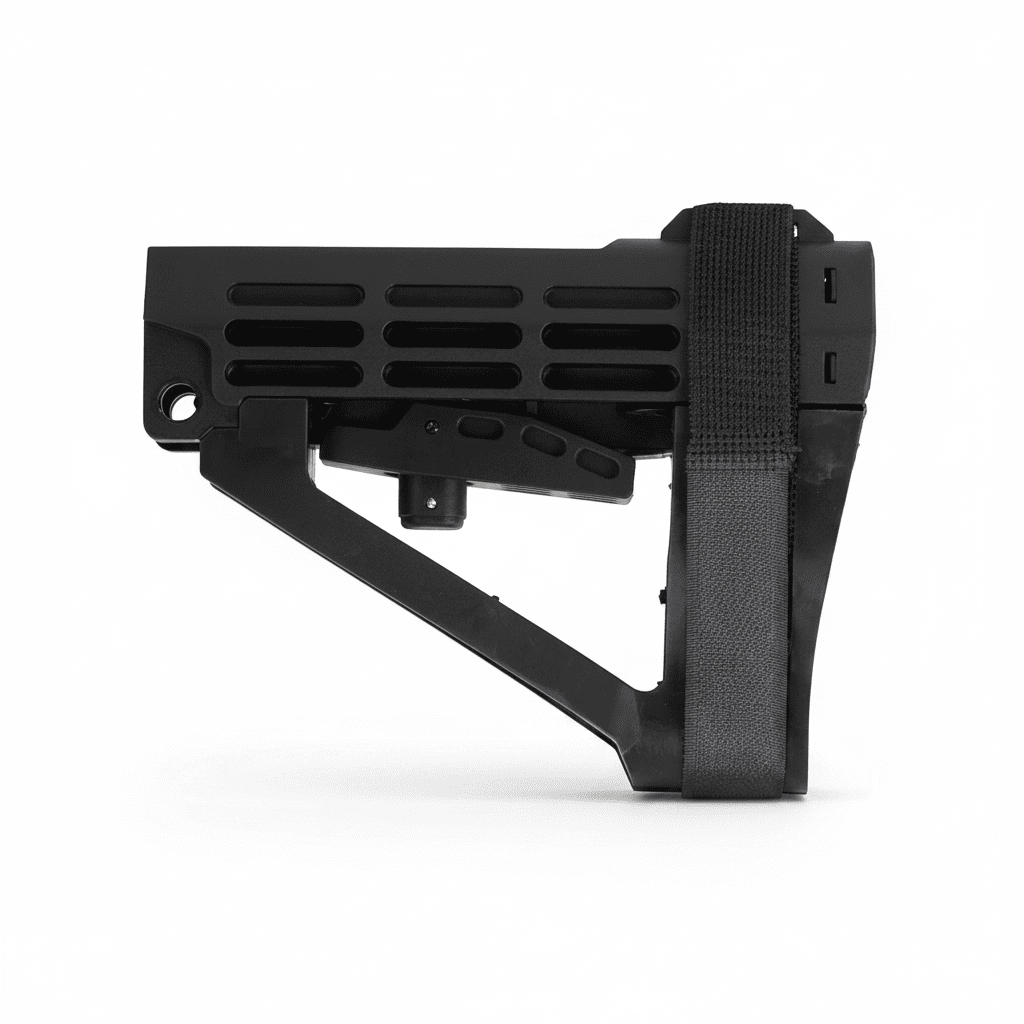 id-paintball DELTA SIX MU Schulterstützen-Cover aus schwarzem Kunststoff mit verstellbarem Klettband