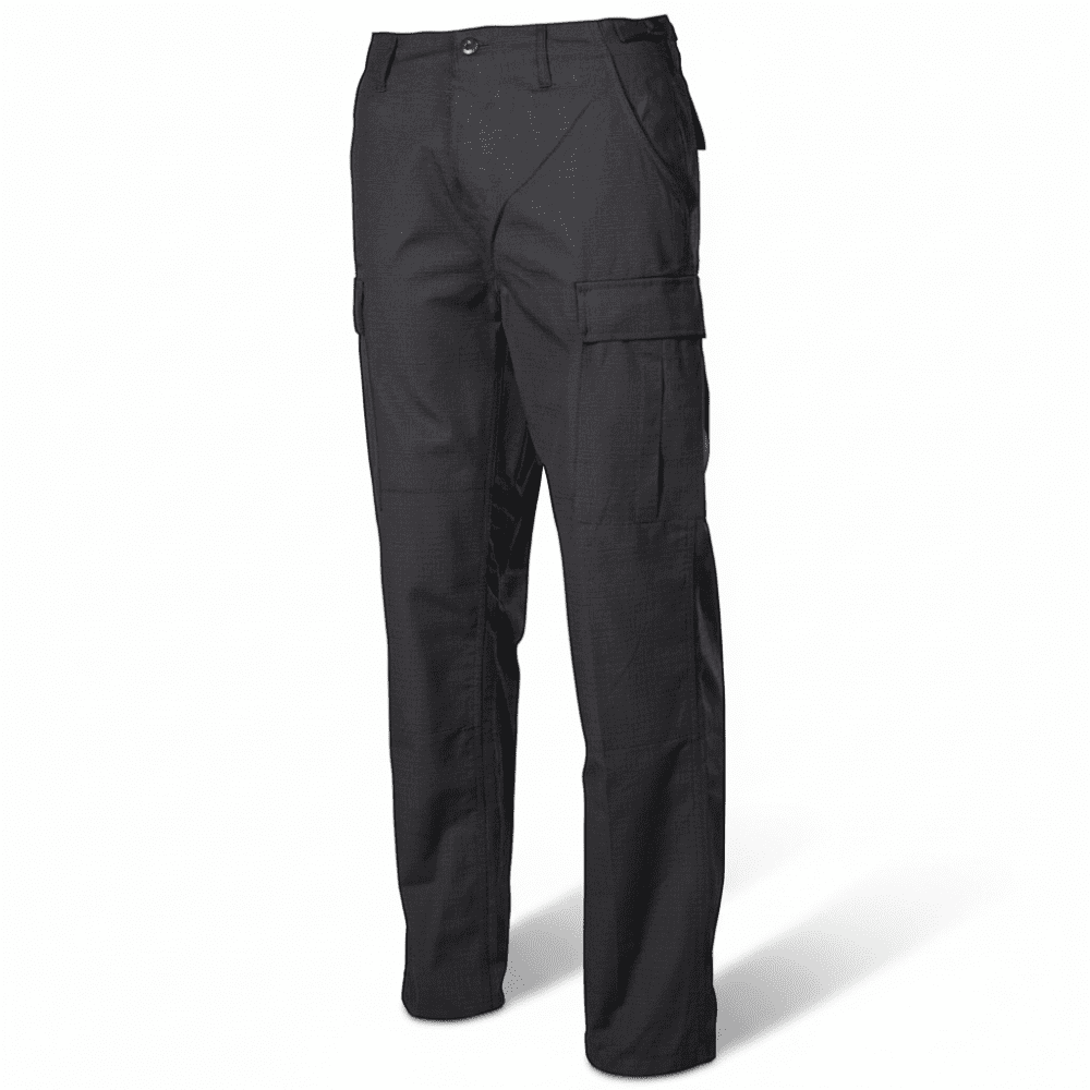 id-paintball US BDU Kampfhose in Schwarz aus robustem Rip-Stop-Baumwollgewebe mit praktischen Beintaschen