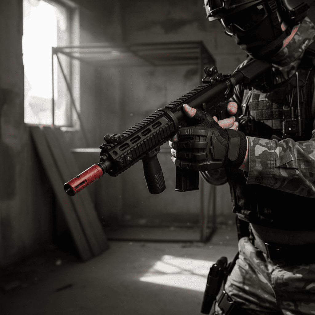 id-paintball schwarze Halbfingerhandschuhe mit Handrückenprotektoren für Paintballspieler in taktischer Ausrüstung