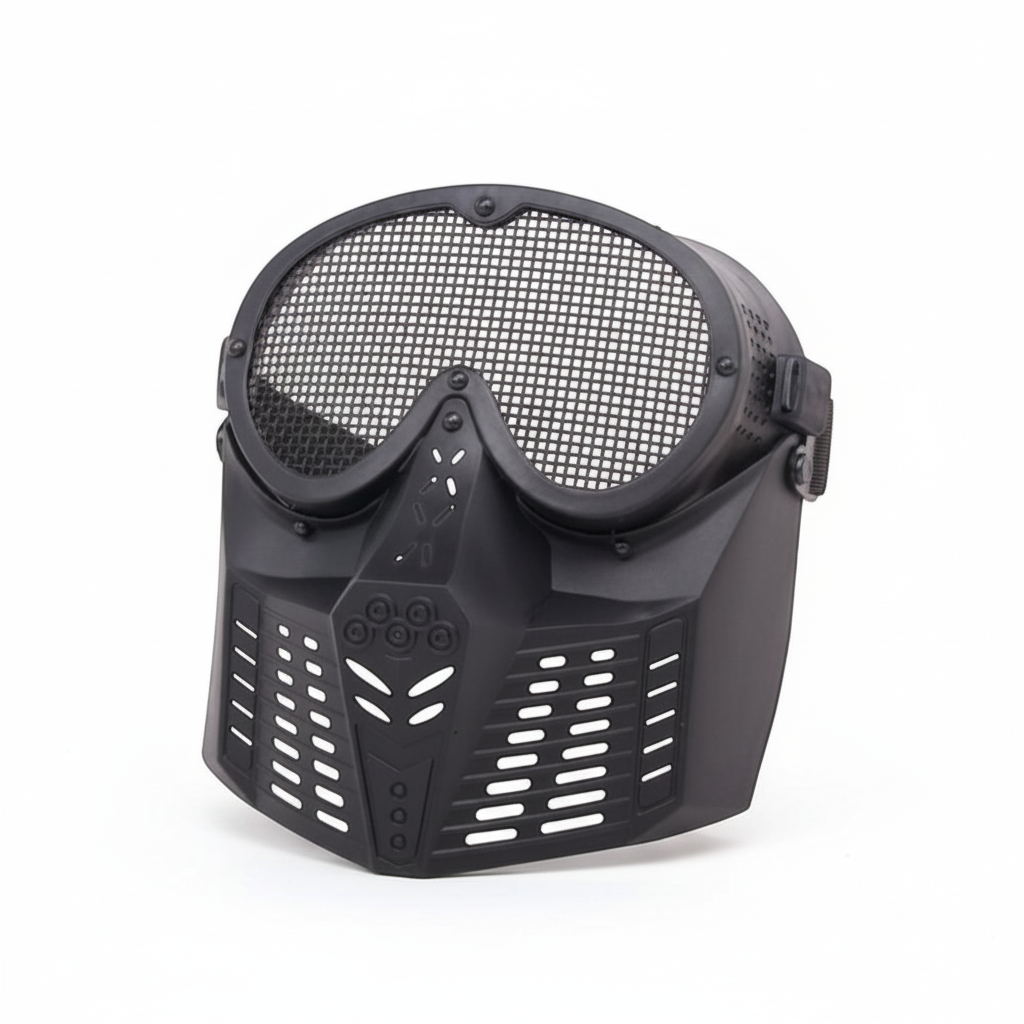 id-paintball GSG Metall Gitter Maske in Schwarz mit robustem Kunststoffrahmen für Kostüme und Dekoration