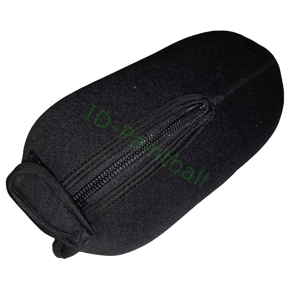 Schwarzes id-paintball Bottle-Cover mit Reißverschluss für HP-Flaschen von 0,8l bis 1,1l aus strapazierfähigem Material