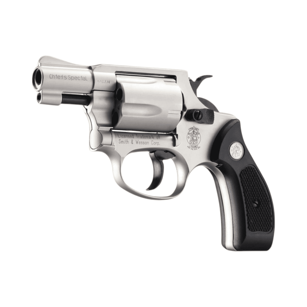 id-paintball Smith & Wesson Chiefs Special Gas-Signal-Revolver in Nickel mit schwarzem Griff und 5-Schuss-Trommel