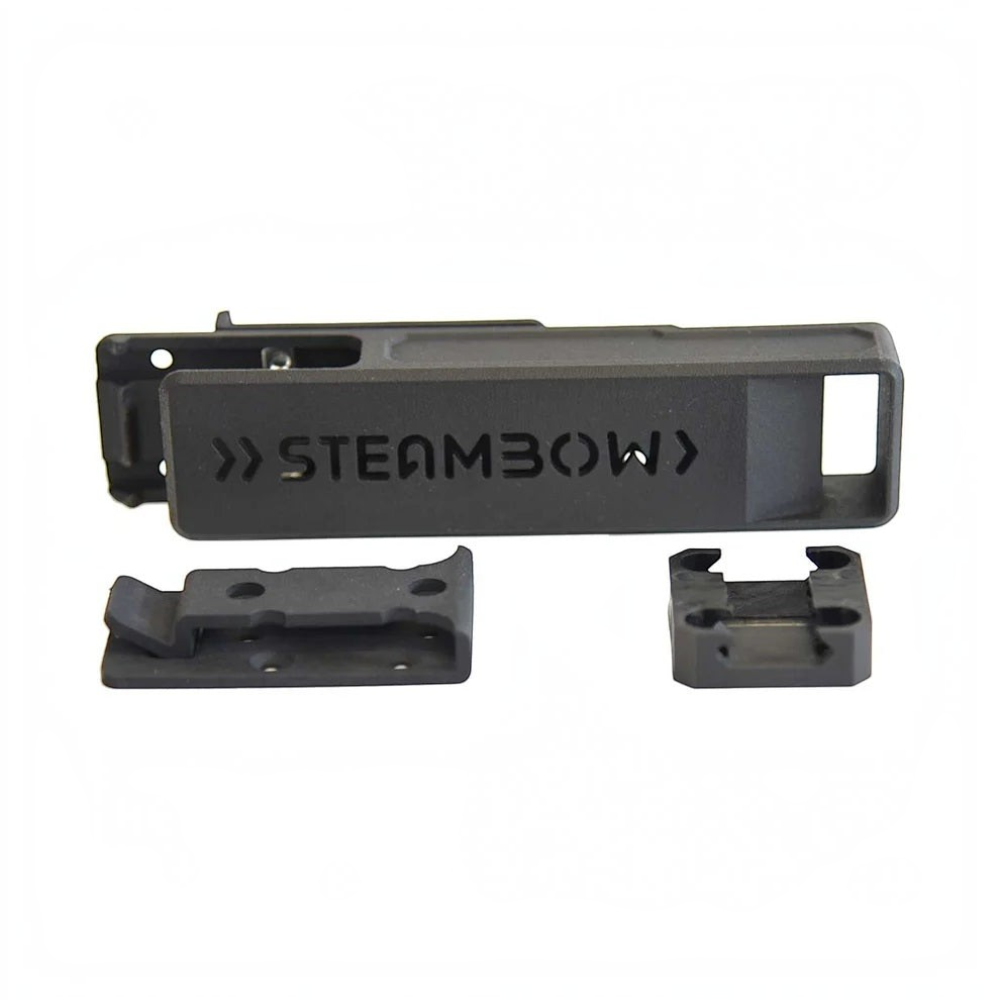 id-paintball Steambow AR-6 taktischer Pfeilköcher aus schwarzem Polymer mit Montagezubehör für Stinger II