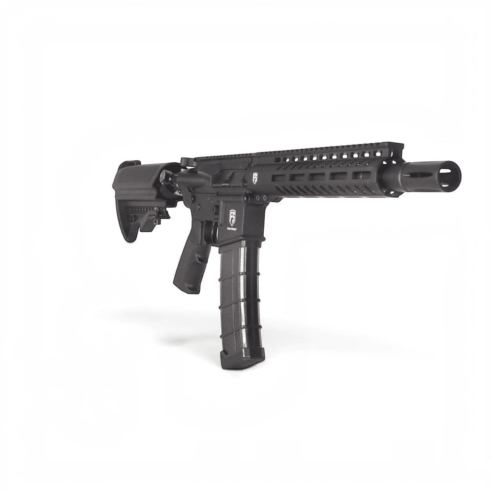 id-paintball First Strike T15 Gen 5 Paintball Markierer in Schwarz mit Magazin und taktischem Aluminium-Handguard