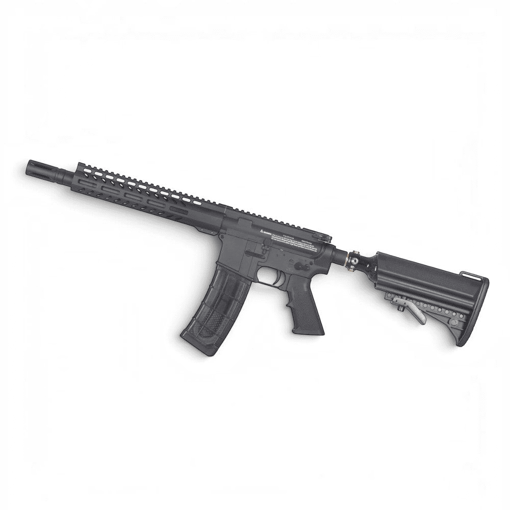 id-paintball First Strike T15 Gen 5 Paintball Markierer in Schwarz mit Magazin und Air-Stock-System