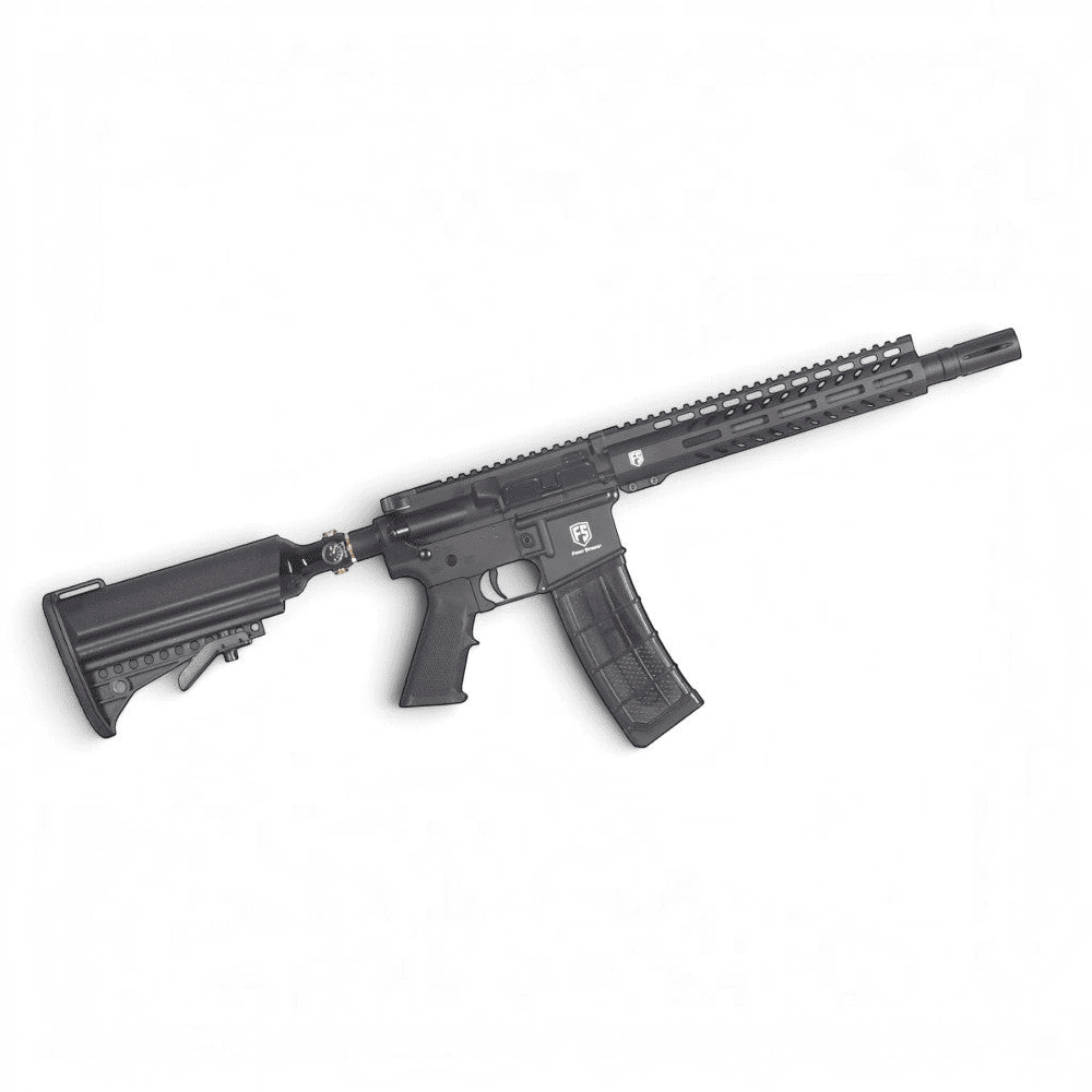 id-paintball First Strike T15 Gen 5 Paintball Markierer in Schwarz mit Magazin und Air-Stock-System