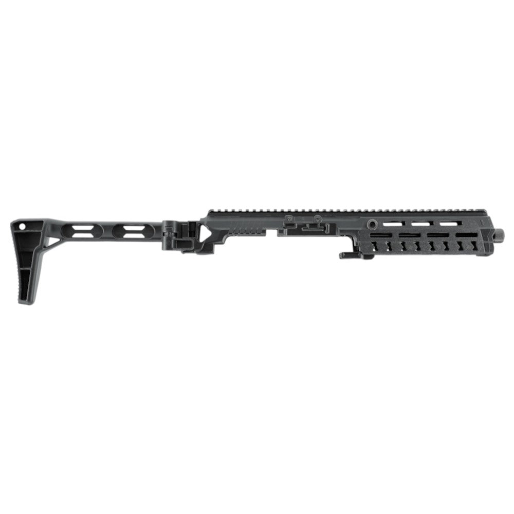 id-paintball T4E Carbine Conversion Kit für TR 50 aus schwarzem Polymer mit klappbarer Schulterstütze und Picatinny-Rail