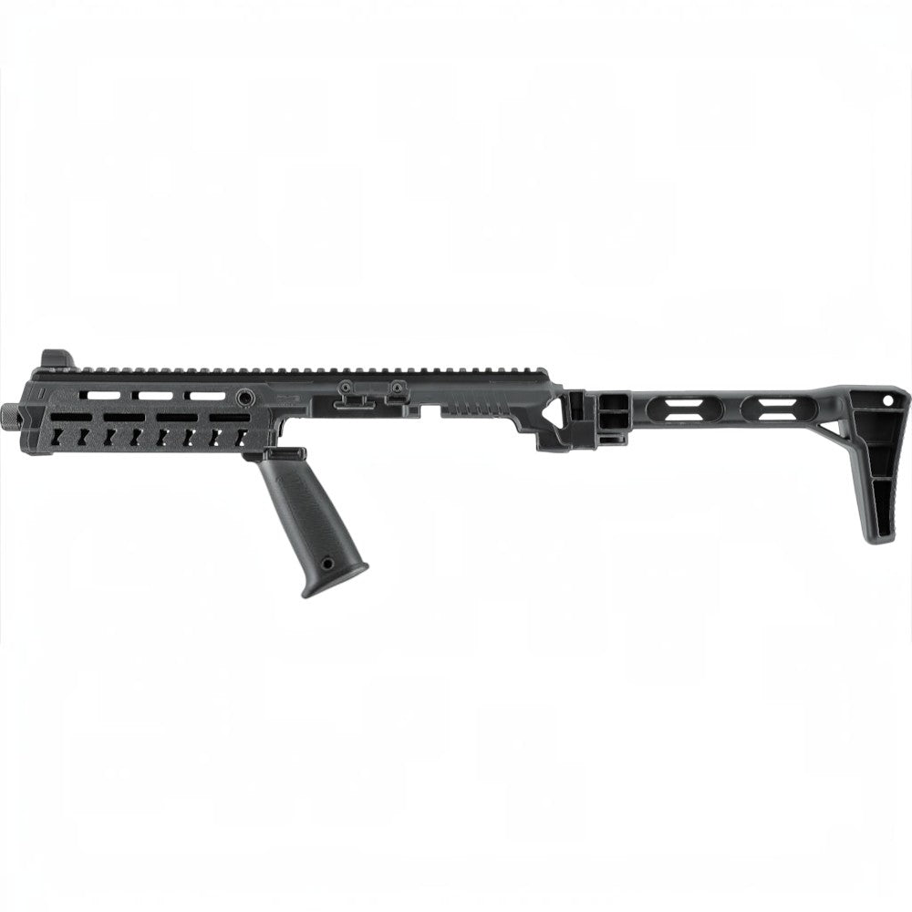 id-paintball T4E Carbine Conversion Kit aus schwarzem Polymer mit Picatinny-Schiene und klappbarer Schulterstütze
