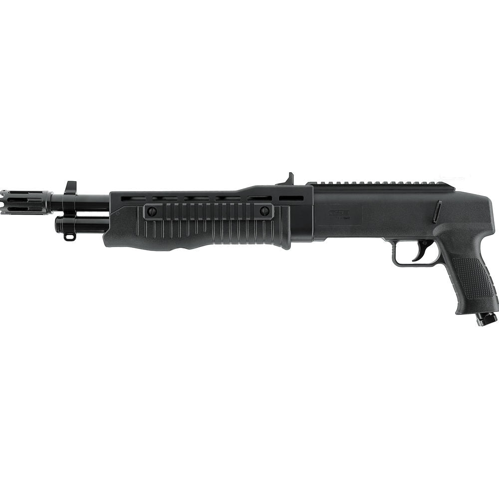 id-paintball T4E TB68 Gen2 Paintball Markierer in Schwarz mit Shotgun-Design, Picatinny-Schiene und Mündungsgewinde