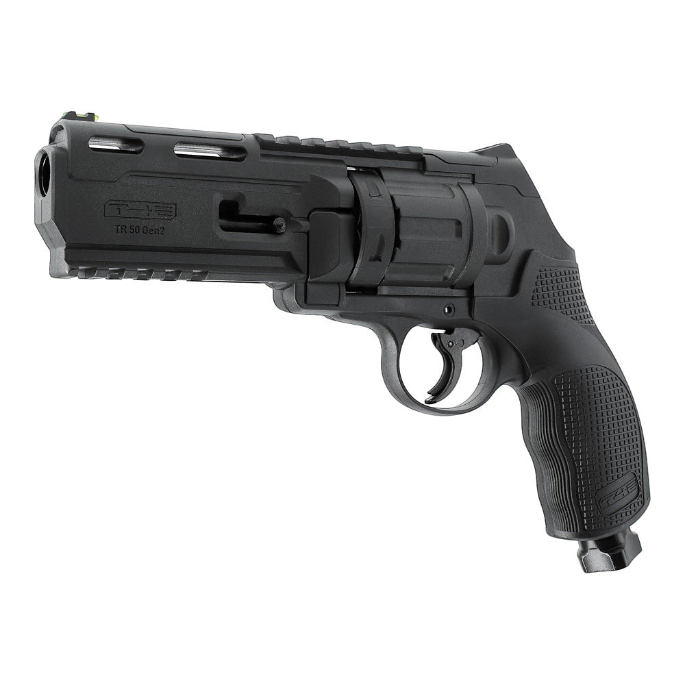 id-paintball T4E TR50 Gen2 CO2 Revolver in Schwarz mit Picatinny-Schienen und 6-Schuss-Trommelmagazin