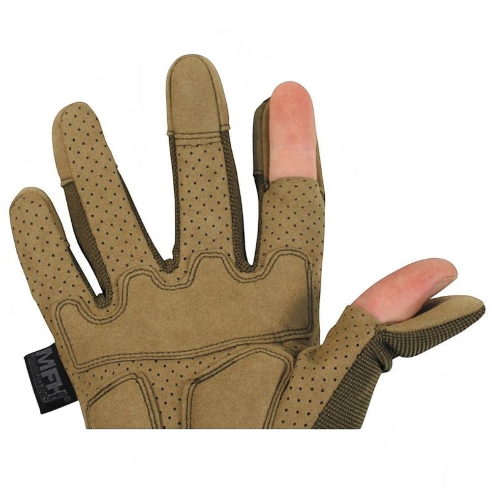 id-paintball Tactical Vollfingerhandschuhe Sniper Edition in Coyote mit umklappbarem Daumen und Zeigefinger