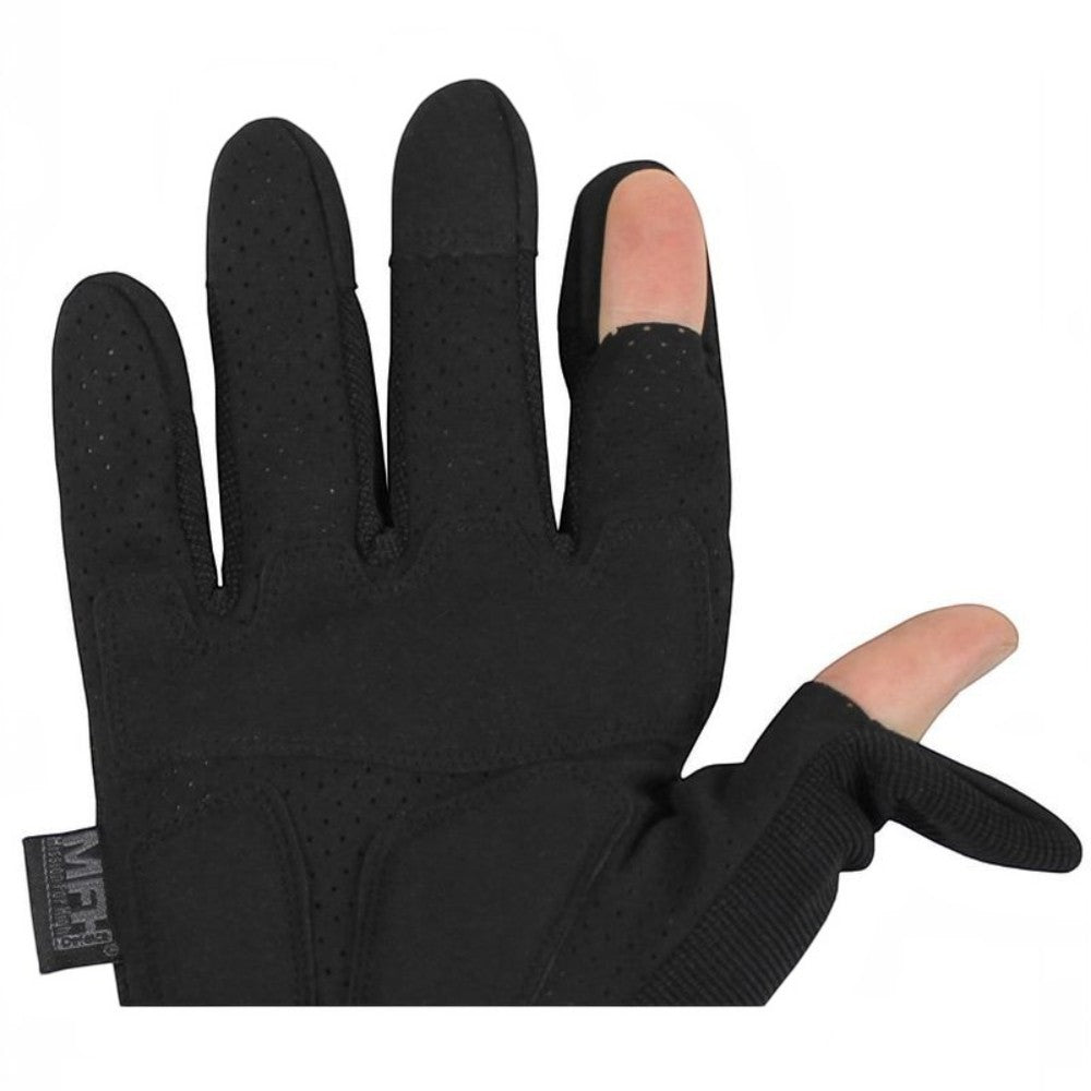 id-paintball Tactical Vollfingerhandschuhe Sniper Edition in Schwarz mit umklappbarem Zeigefinger und Daumen