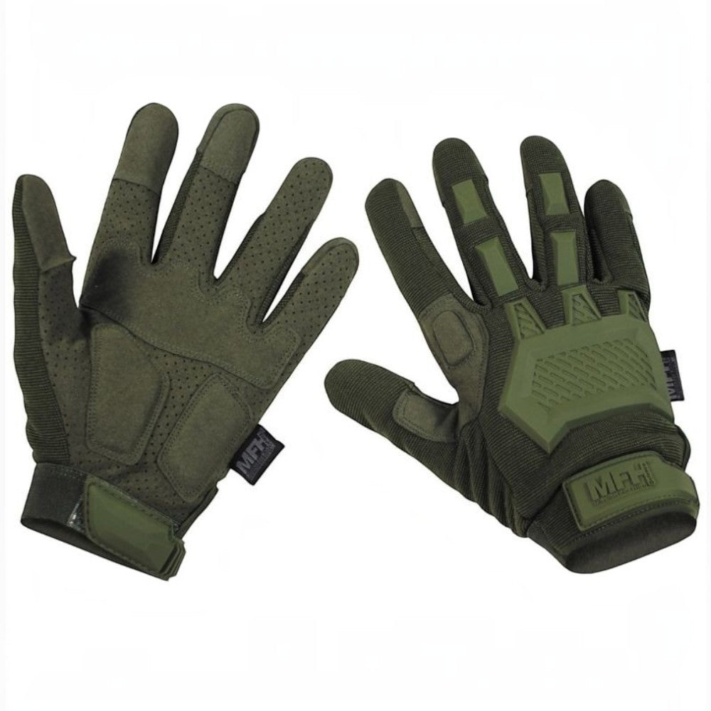 id-paintball Tactical Vollfingerhandschuhe Sniper Edition in Olivgrün mit Knöchelschutz und Klettverschluss