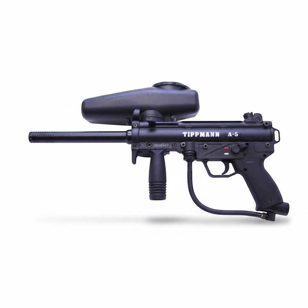 id-paintball Tippmann A5 Paintball Markierer in Schwarz mit Cyclone Feed System und 8,5 Zoll Lauf