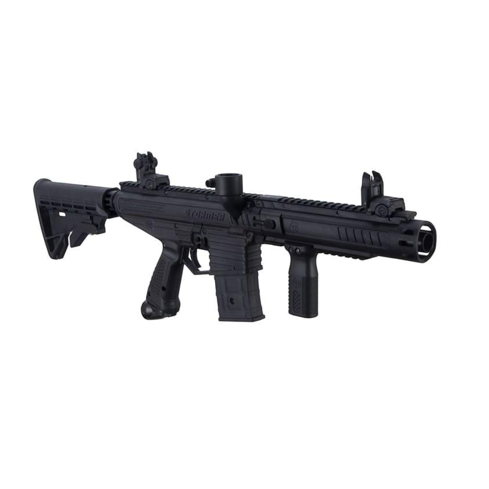 id-paintball Tippmann Stormer Elite Paintball Markierer in Schwarz mit Magazin, verstellbarer Schulterstütze und Rails